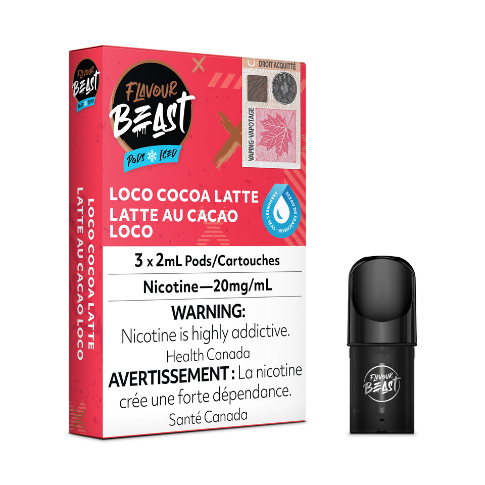 Gousses de cacao latte saveur bête loco 20 mg 