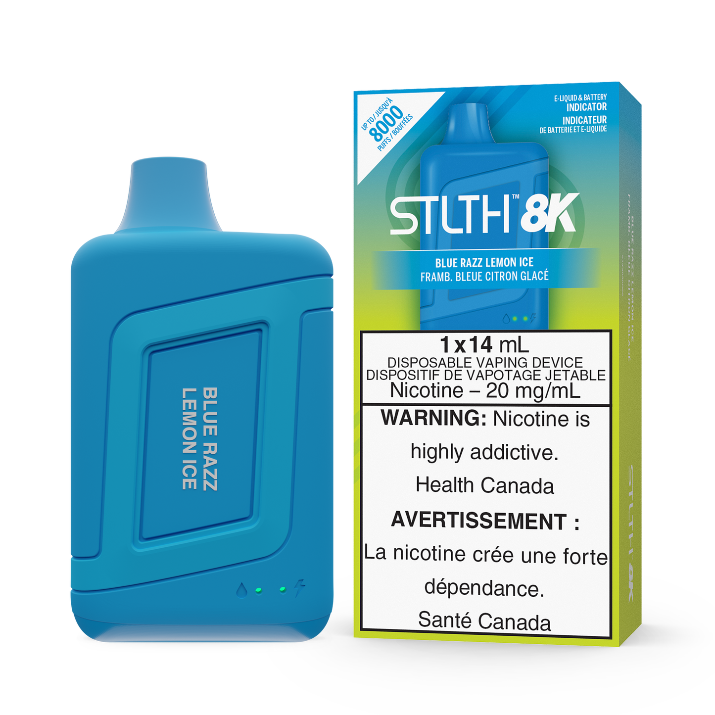 Stlth 8k Blue razz lemon ice 20mg/ml disposable