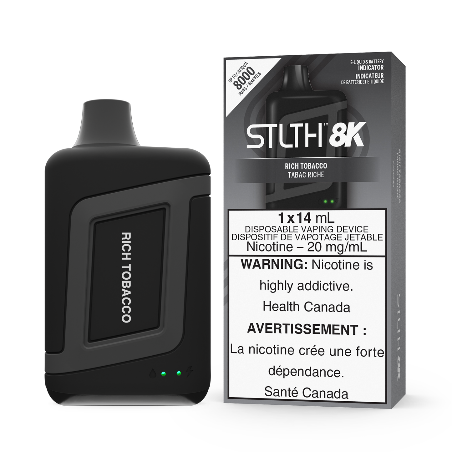 Stlth 8k Rich tobacco 20mg/ml disposable