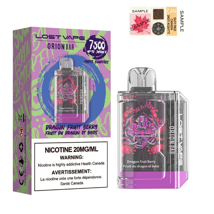 Lost Vape Orion Bar 7500 Dragonfruit Berry 20mg/ml disposable