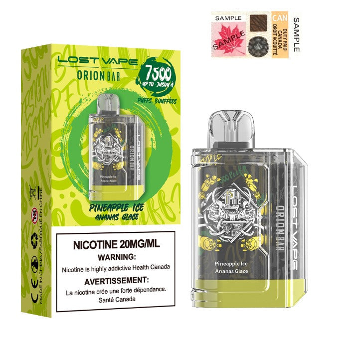 Barre jetable Lost Vape Orion 7500 Pineapple Ice 20 mg/ml 