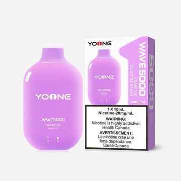 Yoone Wave 5000 Glace au raisin 20 mg/ml jetable