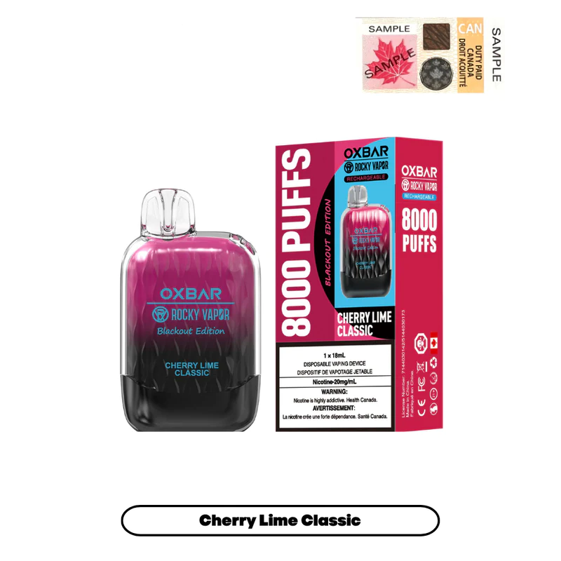 Oxbar G-8000 Cherry lime classic 20 mg/ml jetable