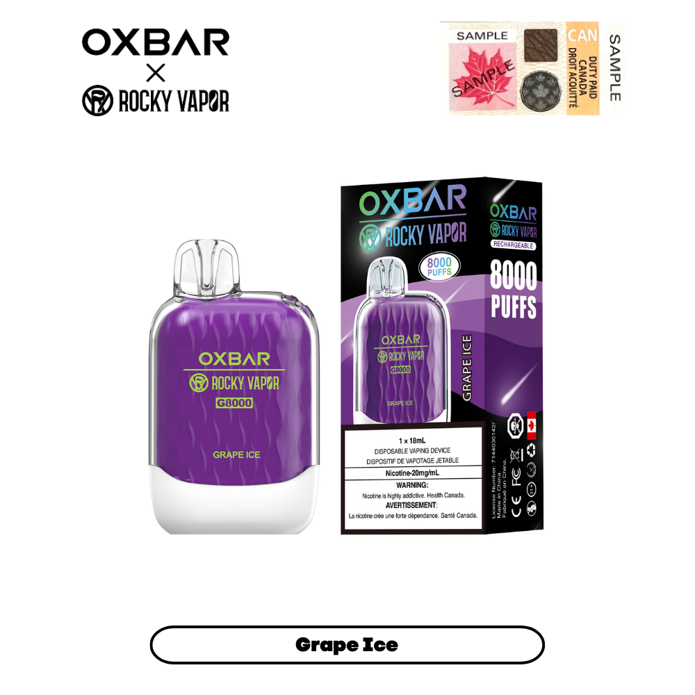 Oxbar G-8000 Grape ice 20mg/ml  disposable