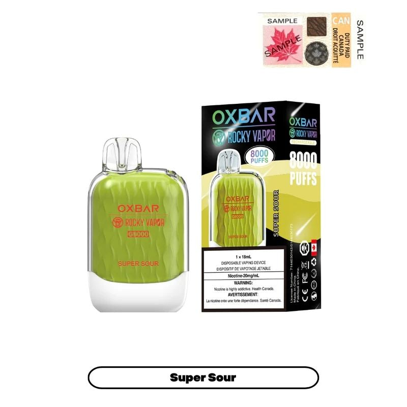 Oxbar G-8000 Super sour 20 mg/ml jetable