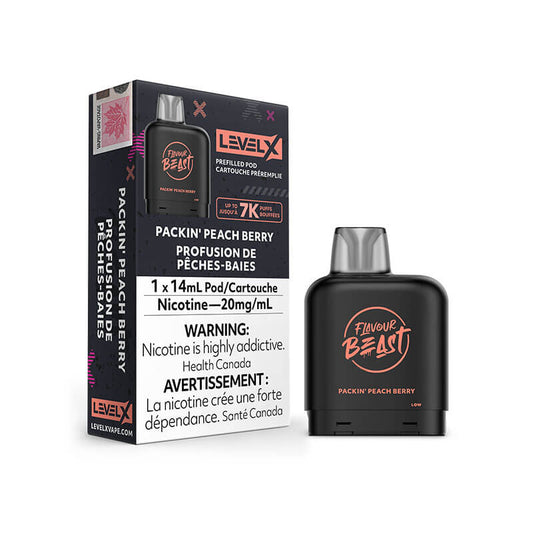 Flavour beast packin peach berry 7k level x pod 20mg