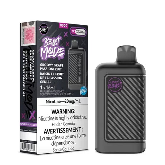 Flavour beast mode groovy grape passionfruit 8k 20mg/ml disposable