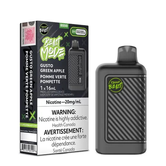 Flavour beast mode gusto green apple 8k 20mg/ml disposable