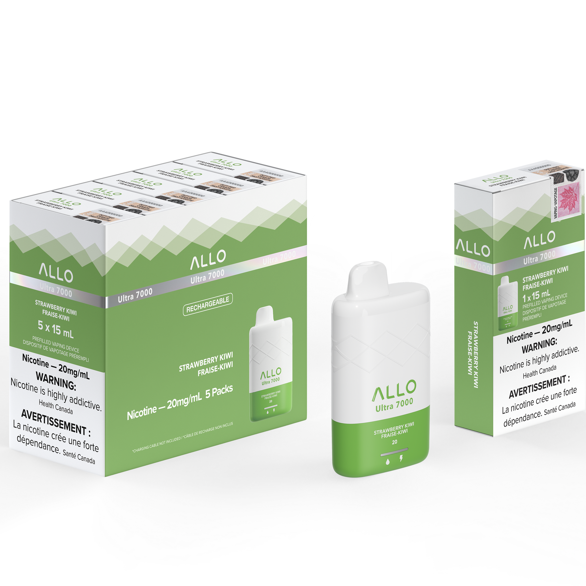 Allo 7000 Fraise Kiwi 20 mg/ml jetable