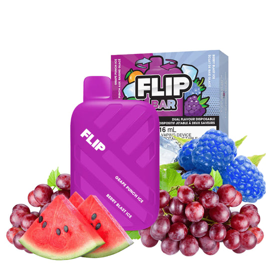 Flip bar 9000 Glace punch au raisin + Glace éclatée aux baies 20 mg/ml jetable