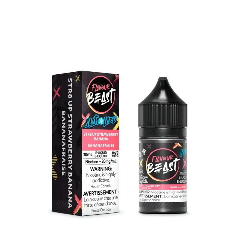 Flavour beast E liquid Str8 UP Strawberry Banana Iced 20mg/30ml (Provincial)