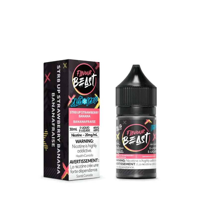 Flavour Beast E liquide Str8 Up fraise banane glacée 20 mg/30 ml