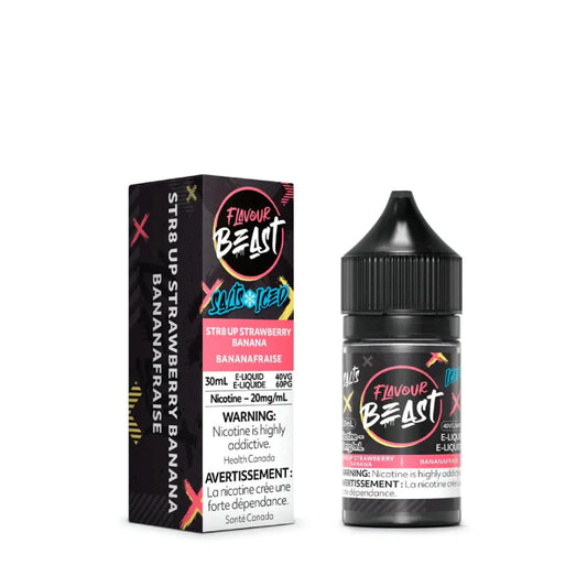 Flavour beast E liquid str8 up strawberry banana iced 20mg/30ml