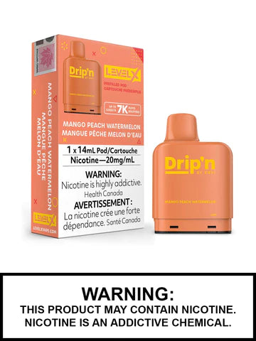 Drip'n mangue pêche pastèque niveau x pod 20 mg