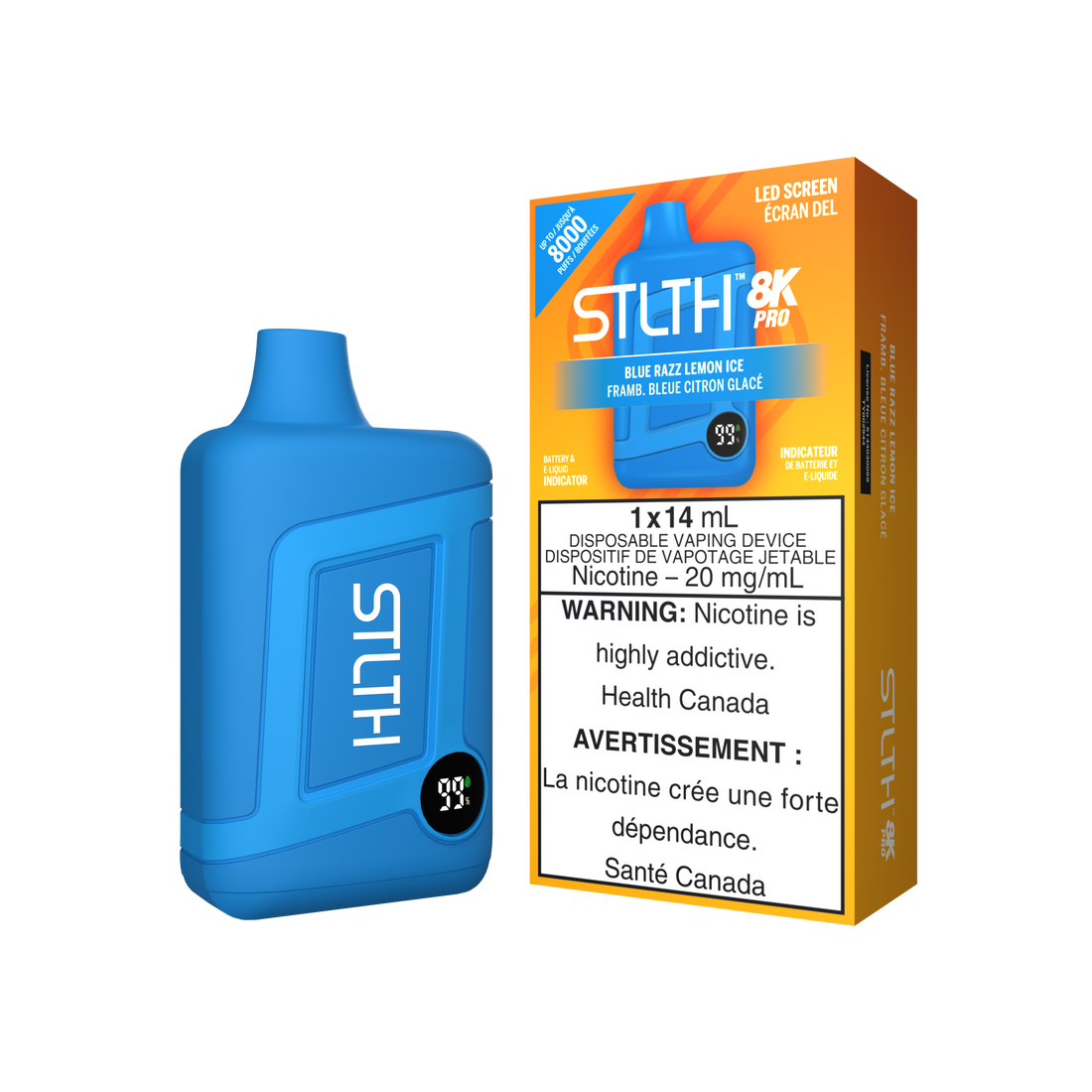 Stlth 8K Pro Blue Razz Lemon Ice 20 mg/ml jetable (provincial)