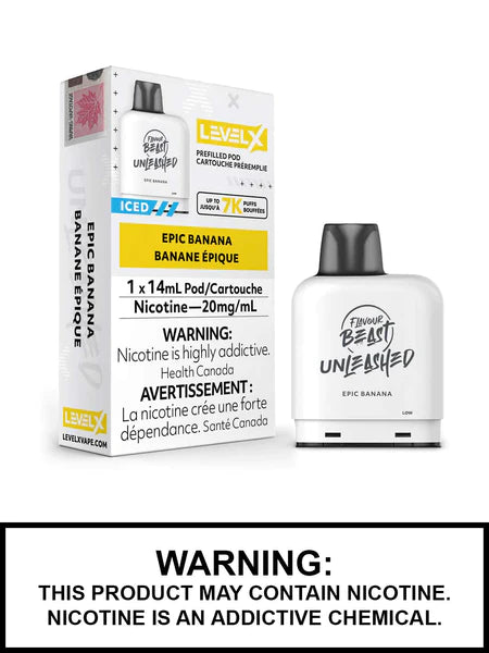 Saveur bête épique banane glacée déchaînée 7k niveau x pod 20 mg