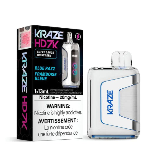 Kraze HD 7k Blue razz 20mg/ml disposable