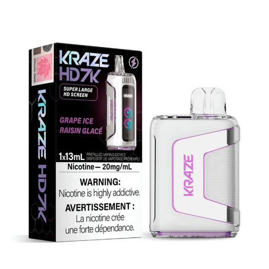 Kraze HD 7k Grape ice 20mg/ml disposable