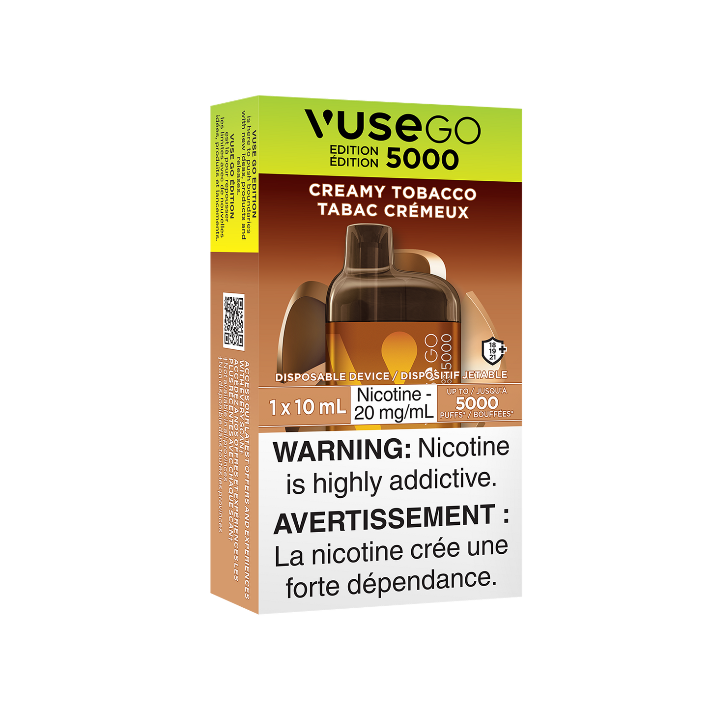 Tabac crémeux Vuse go 5000 20 mg/ml jetable 