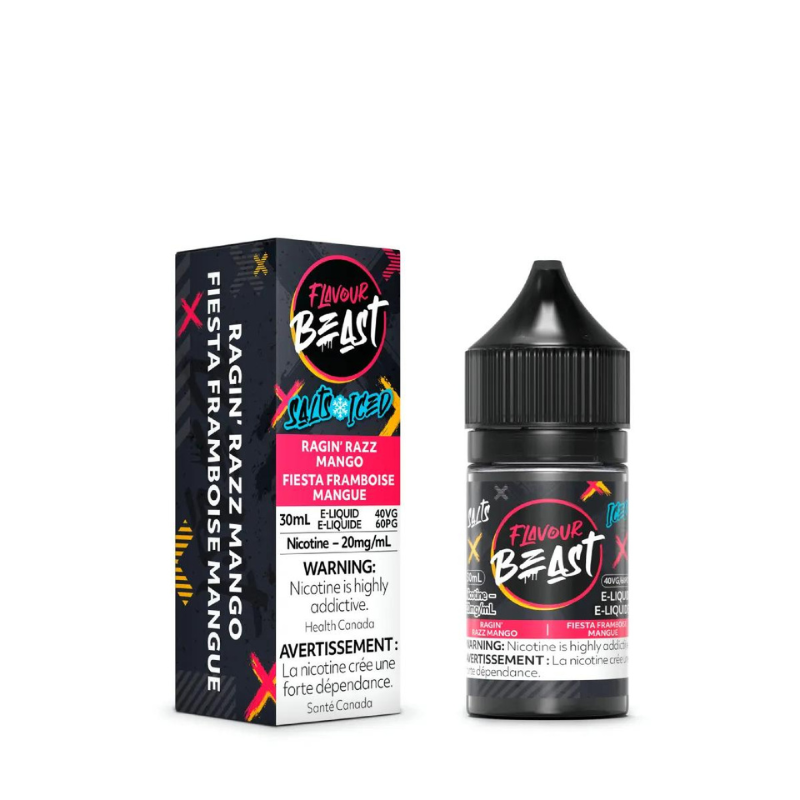 Flavour beast E liquid ragin’n razz mango iced 20mg/30ml