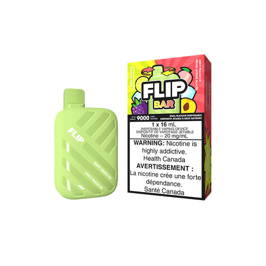 Barre Flip 9000 Glace citron baies + Glace pêche juteuse 20 mg/ml jetable