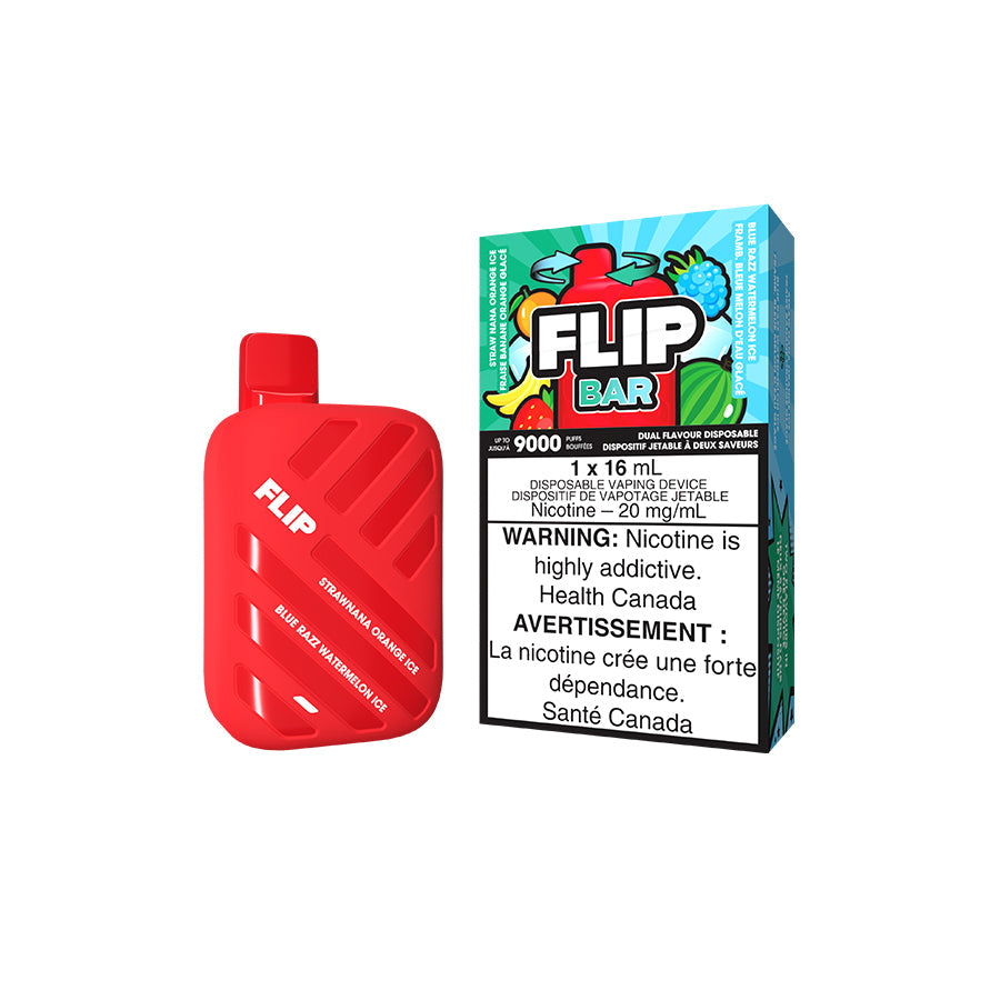 Flip bar 9000 Straw nana orange ice + Blue razz watermelon ice 20mg/ml disposable