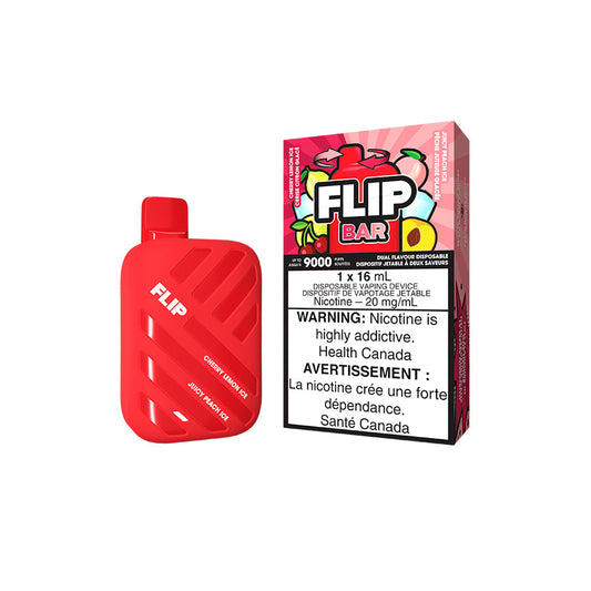 Barre Flip 9000 Glace cerise citron + Glace pêche juteuse 20 mg/ml jetable