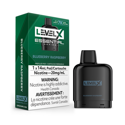 Essential series blueberry raspberry level x pod 20mg