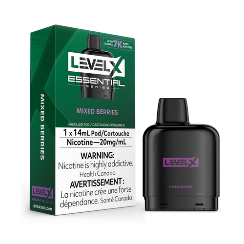 Essential series mixed berries level x pod 20mg