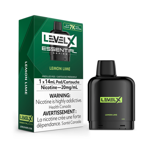 Essential series lemon lime level x pod 20mg