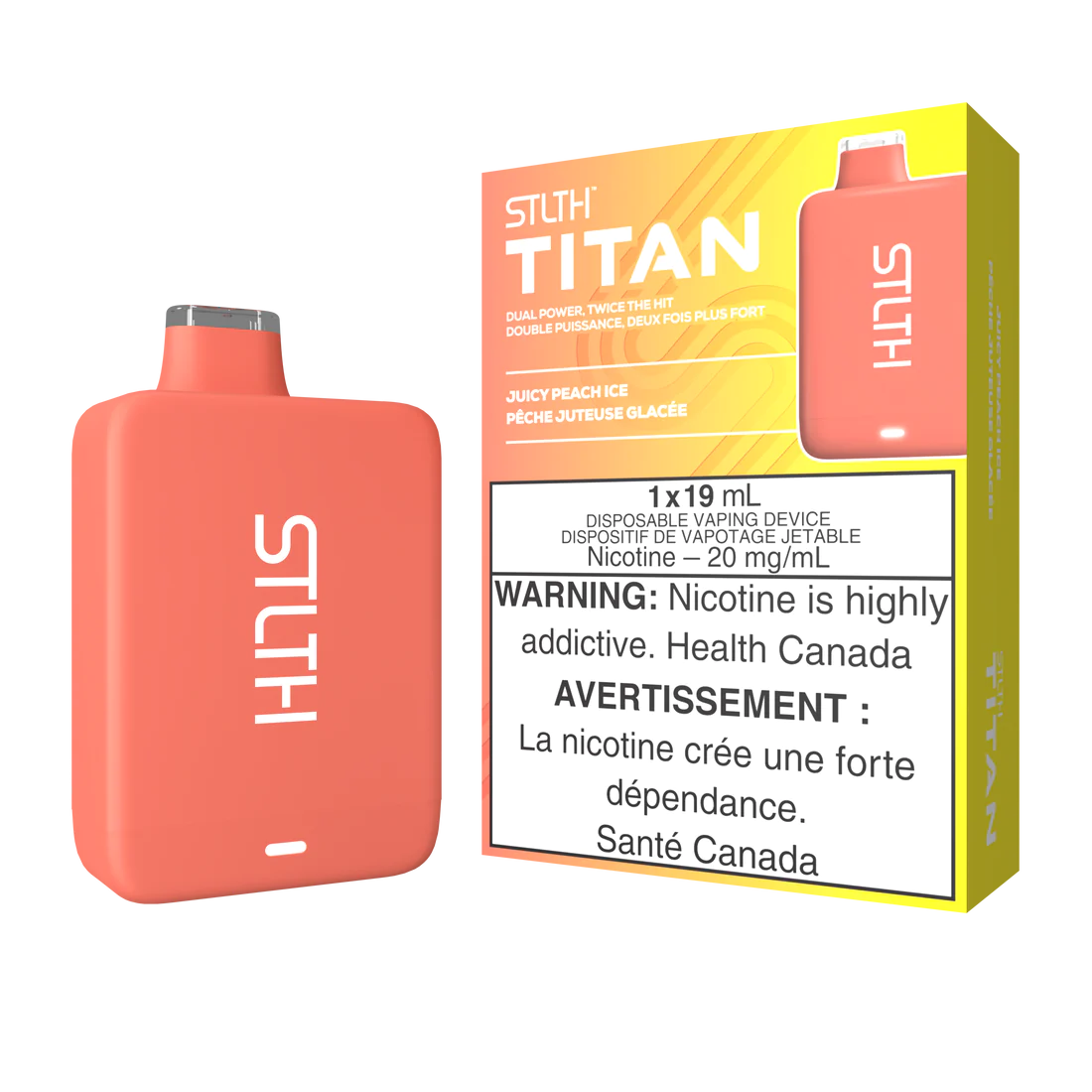 Stlth titan Juicy Peach Ice 20mg/ml disposable