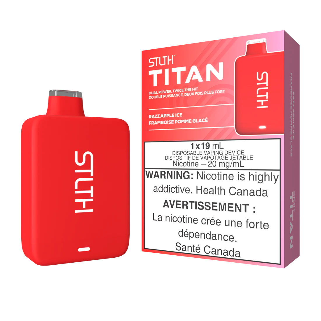 Glace à la pomme Razz Stlth Titan 20 mg/ml jetable