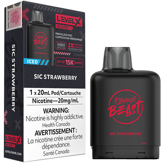 Flavour beast boost sic strawberry iced level x pod 20mg