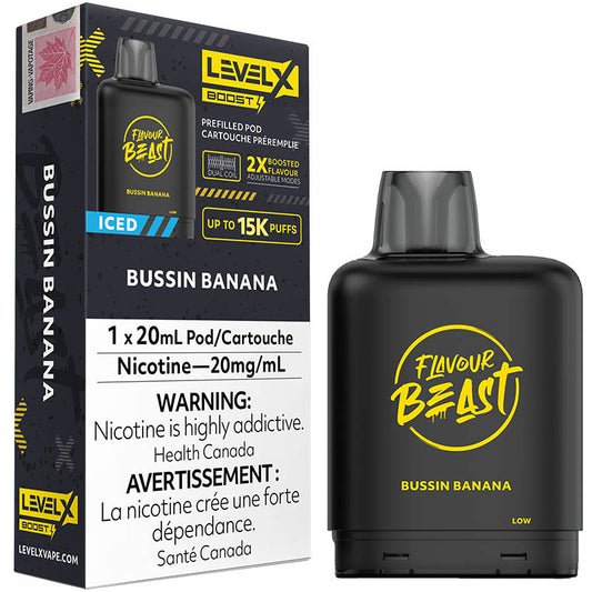 Flavour beast boost G2 Bussin banana iced level x pod 20mg (provincial)