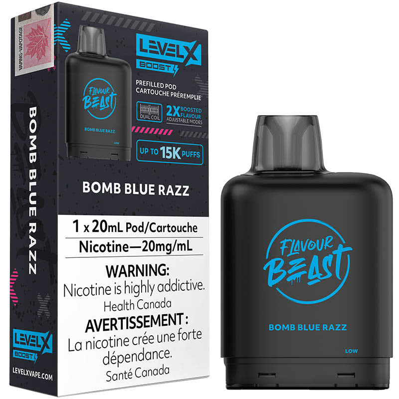 Flavour beast boost G2 Bomb blue razz level x pod 20mg