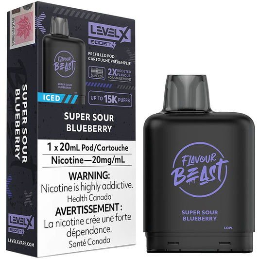 Flavour beast boost G2 Super sour blueberry iced level x pod 20mg