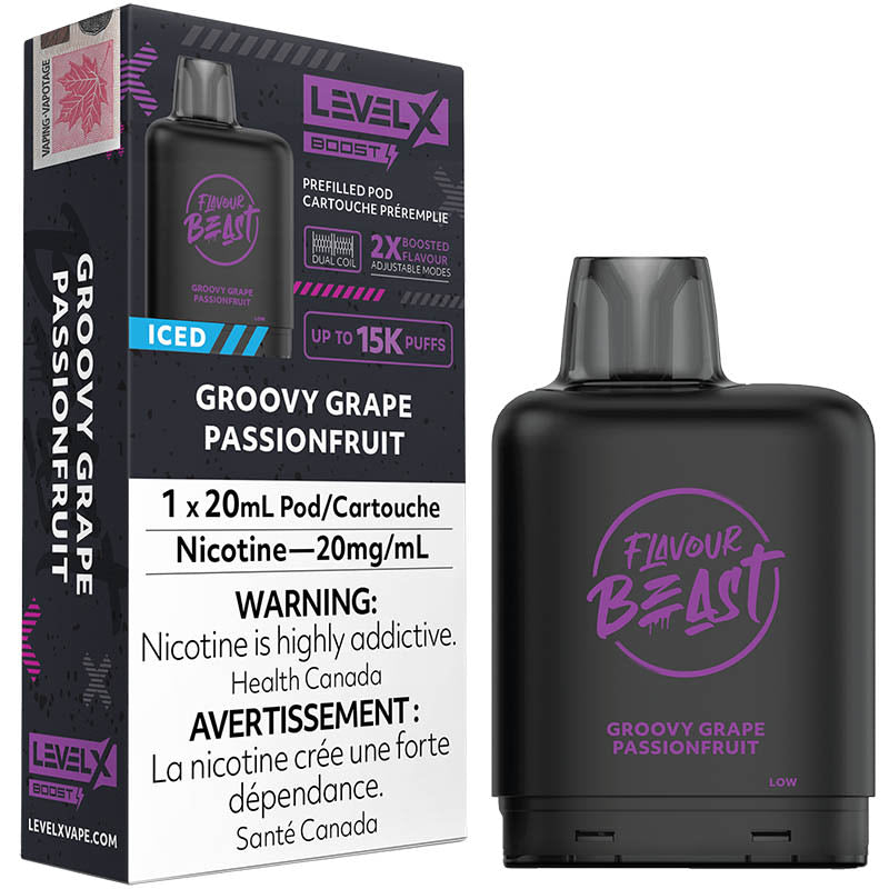 Flavour Beast Boost G2 Groovy Grape Passionfruit Iced Level X pod 20mg (Provincial)