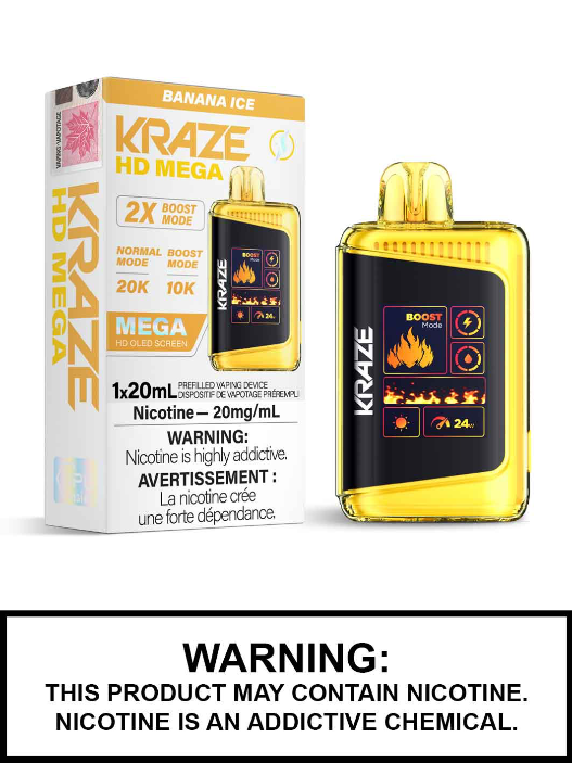 Kraze HD mega Banana Ice 20mg/ml disposable (Provincial)