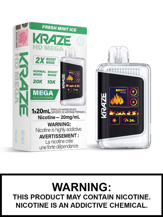 Kraze HD Mega Fresh Mint Ice 20 mg/ml jetable