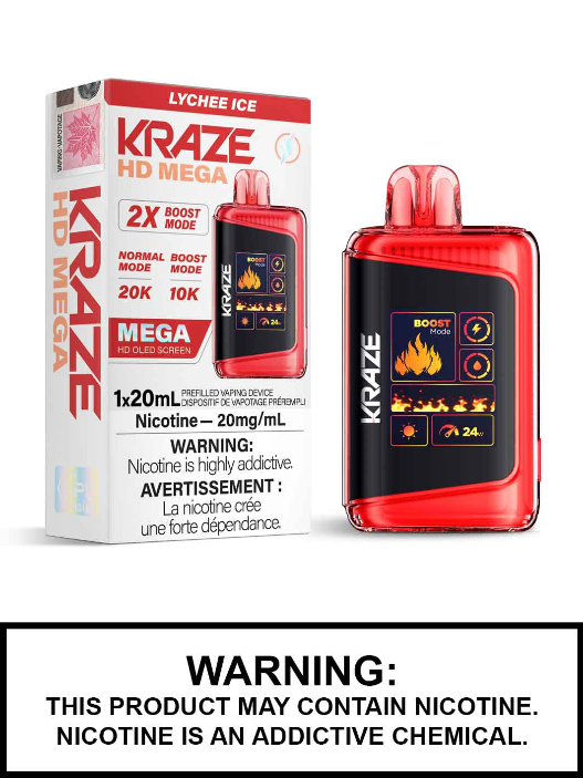 Kraze HD mega Lychee ice 20mg/ml disposable