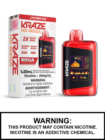 Kraze HD mega Lychee ice 20 mg/ml jetable