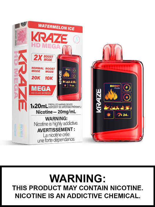 Kraze HD mega Watermelon Ice 20mg/ml disposable (Provincial)