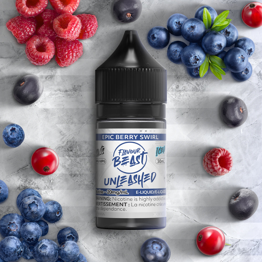 Flavour beast unleashed e liquid Epic berry swirl iced 20mg/30ml