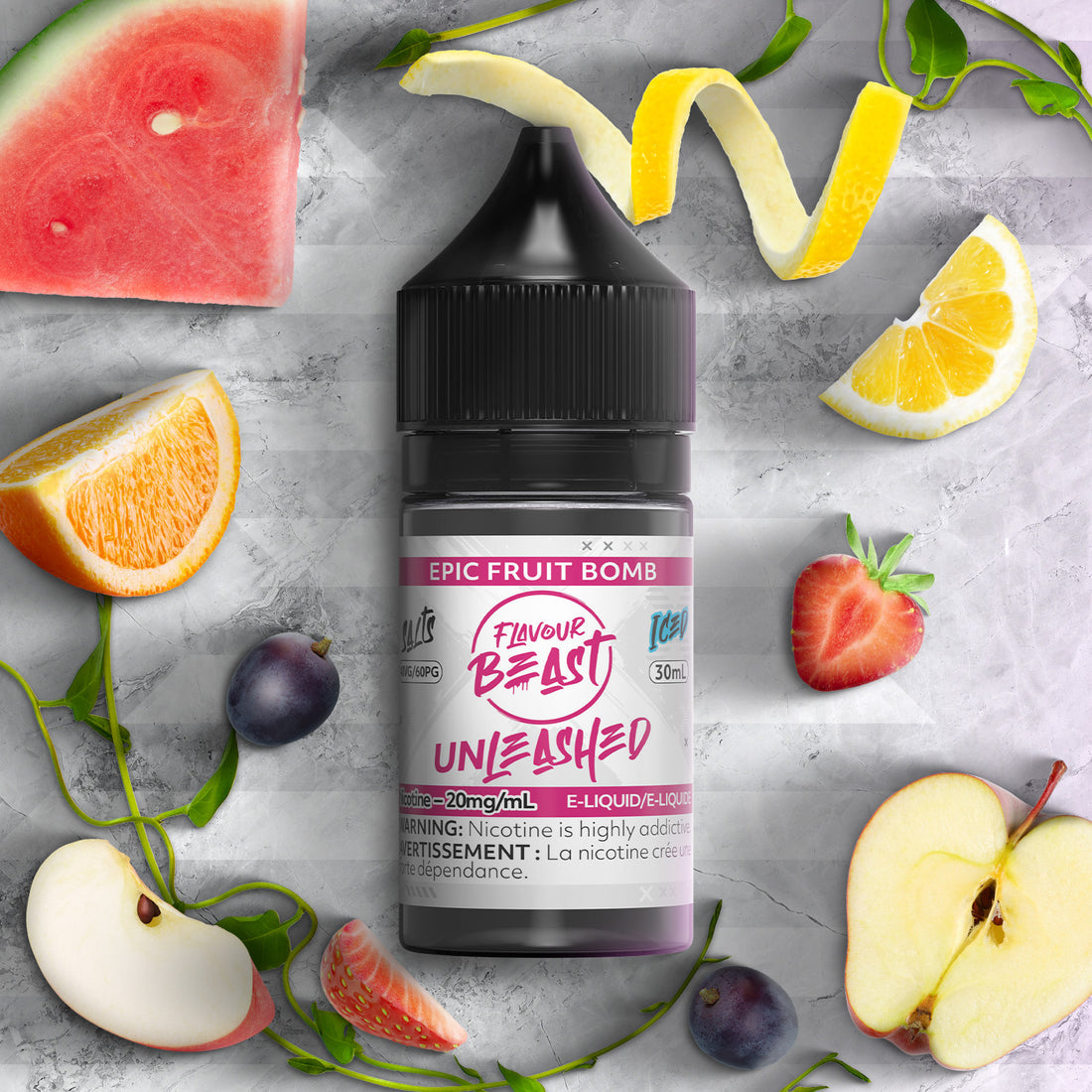 Flavour beast unleashed e liquid Epic fruit bomb iced 20mg/30ml