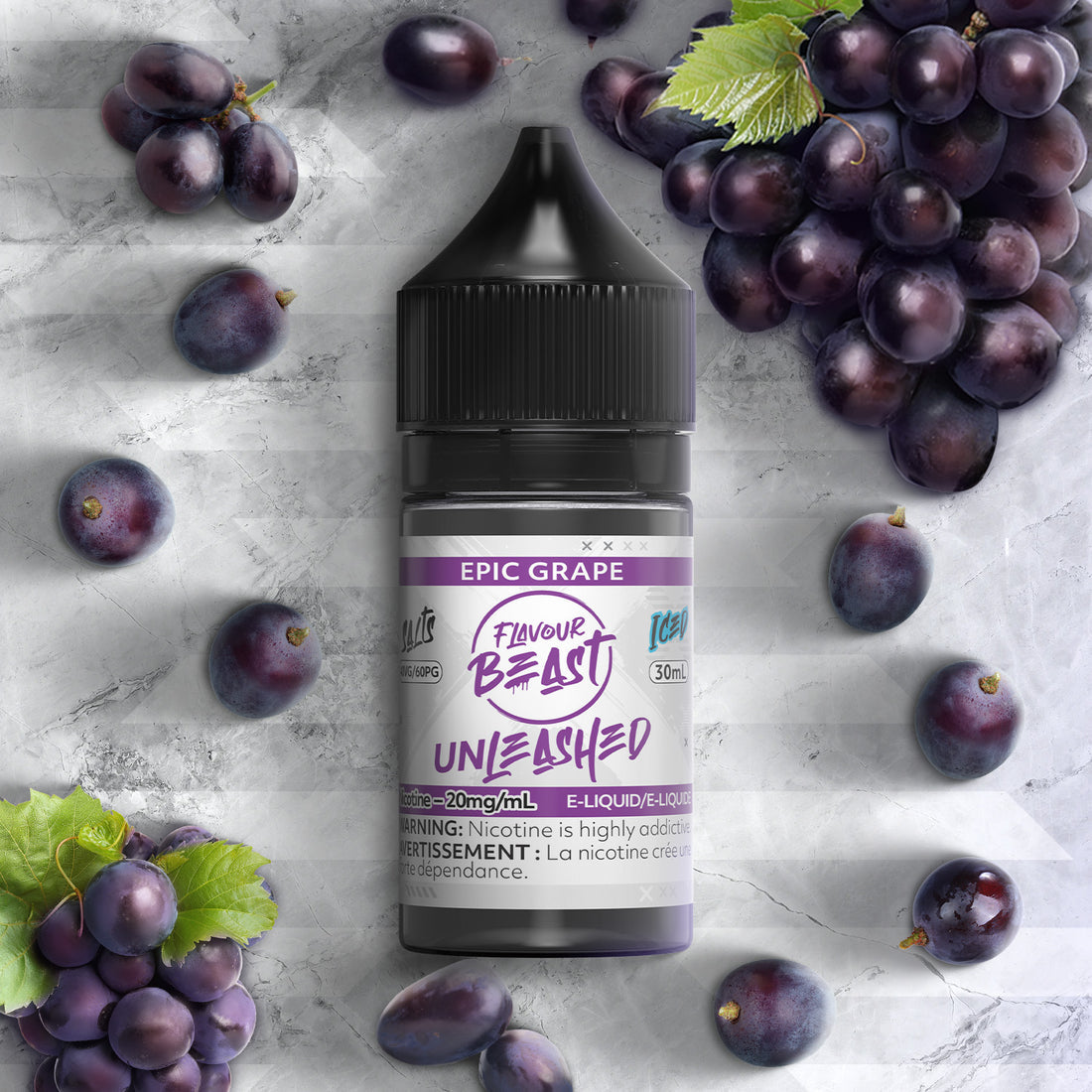 Flavour beast unleashed E liquid Epic Grape Iced 20mg/30ml