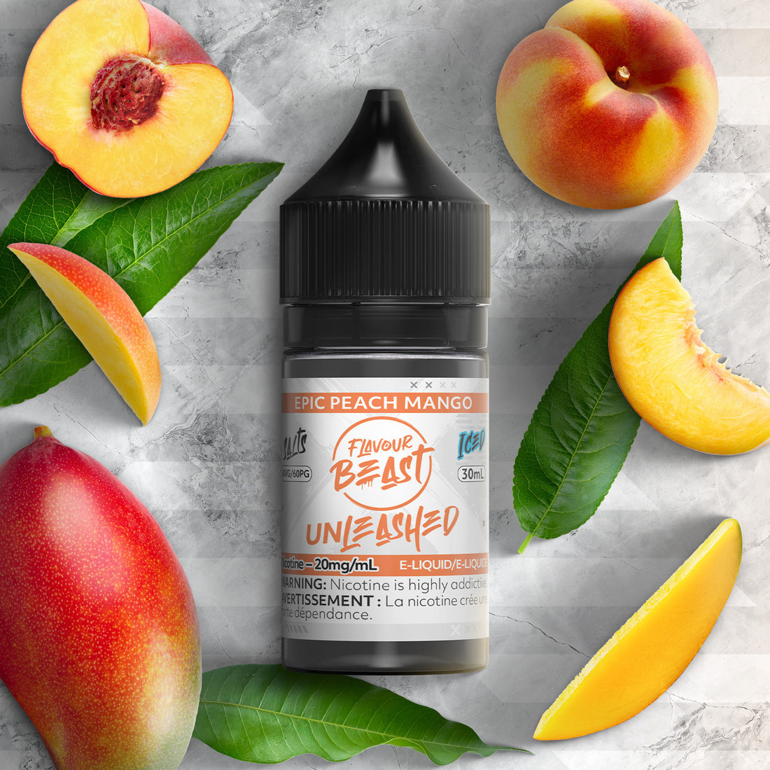 Flavour beast unleashed E liquid Epic Peach Mango Iced 20mg/30ml