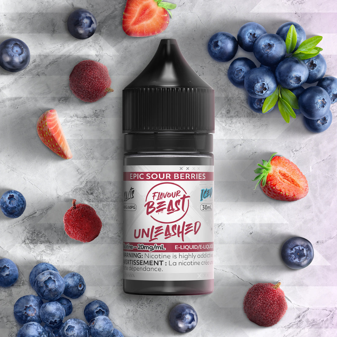 Flavour beast unleashed e liquid Epic sour berries iced 20mg/30ml