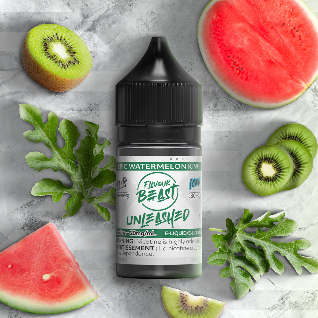 Flavour beast unleashed E liquid Epic Watermelon Kiwi Iced 20mg/30ml