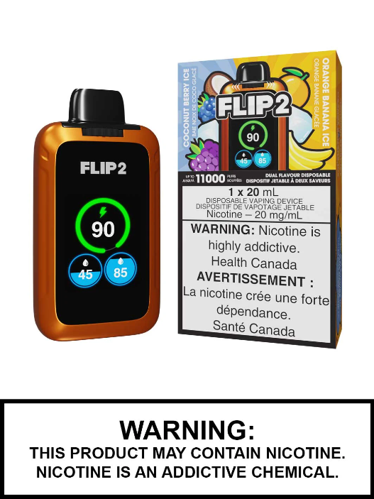 Flipbar 2 Glace à la noix de coco et aux baies et glace à l'orange et à la banane 20 mg/ml jetable