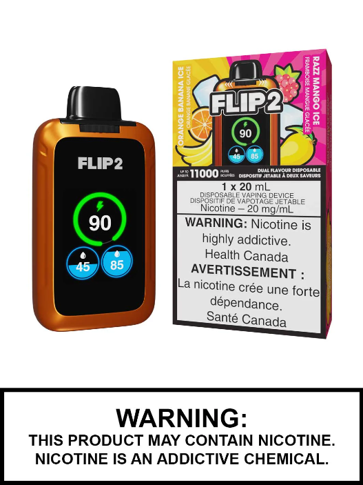 Flipbar 2 Glace à l'orange et à la banane et glace à la mangue Razz 20 mg/ml jetables